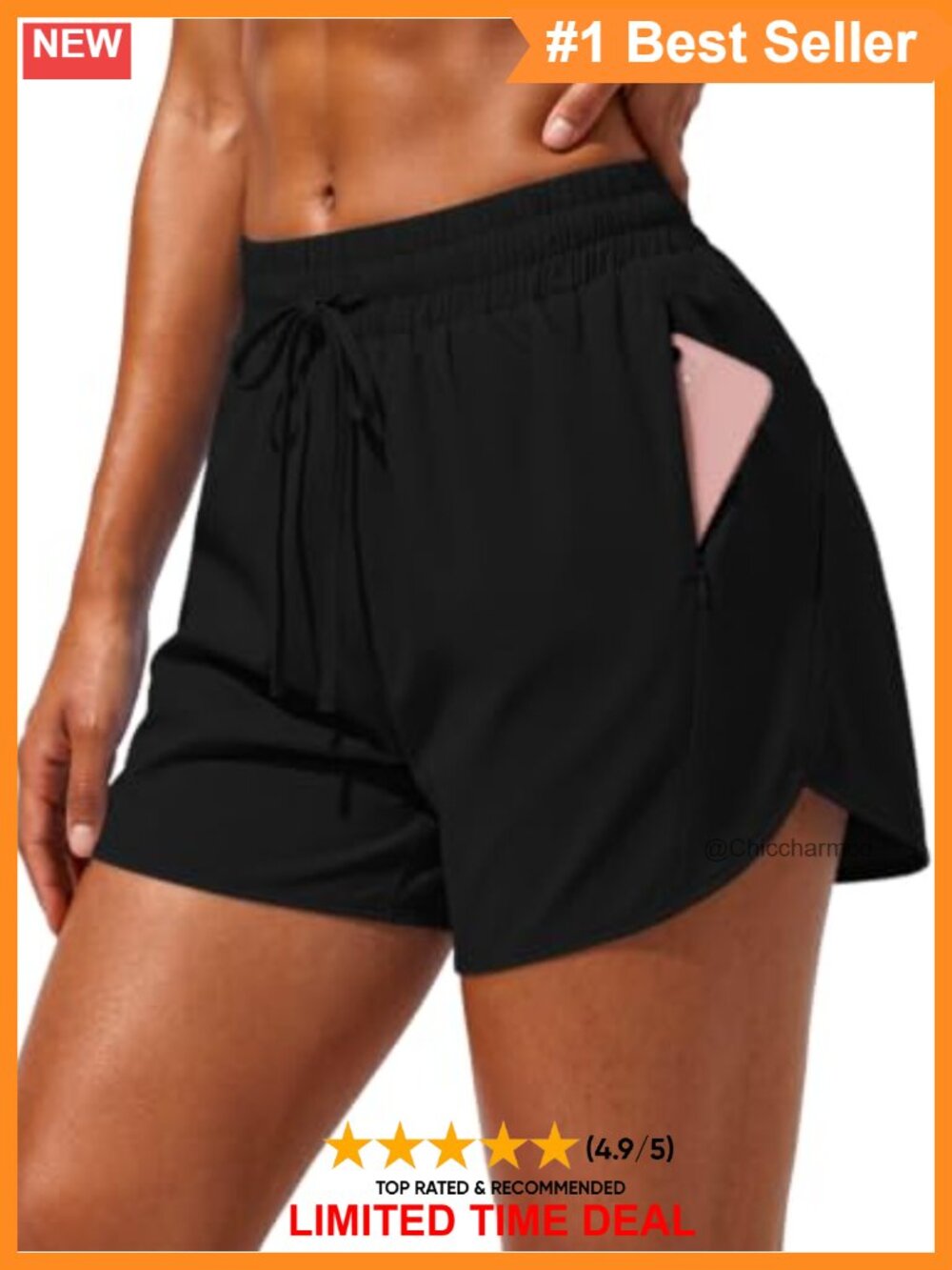 Women 4" Athletic Dolphin Running Shorts High Waisted Drawstring